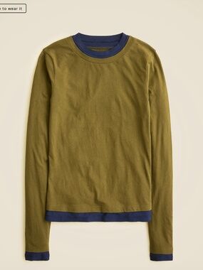 J.Crew Feather jersey layered long-sleeve T-shirt
